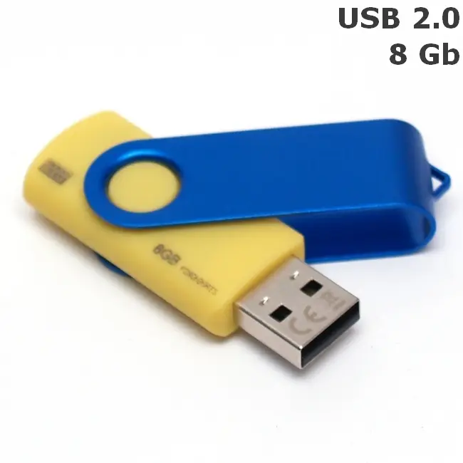 Флешка 'GoodRAM' 'Twister' под логотип 8 Gb USB 2.0 желто-синяя Синий Желтый 4931-13