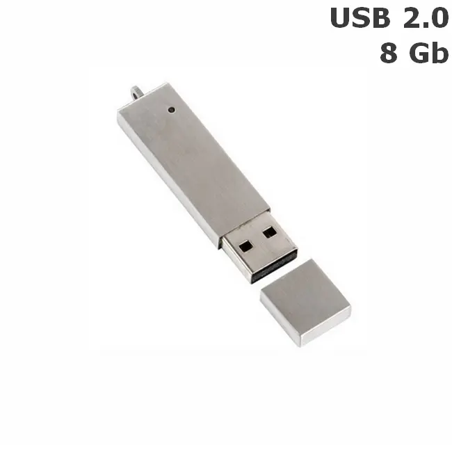 Флешка Классика металлическая 8 Gb USB 2.0 Серебристый 6125-01