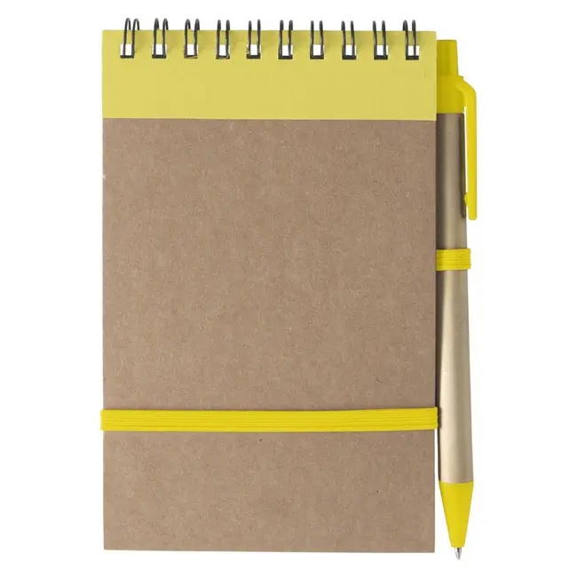 Блокнот А6 з ручкою Коричневый Желтый 1484-06