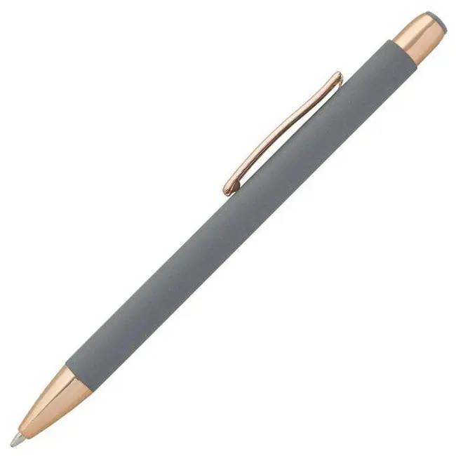 Ручка металева 'GLORIA' soft-touch дзеркальний лого Золотистый Серый 15195-04