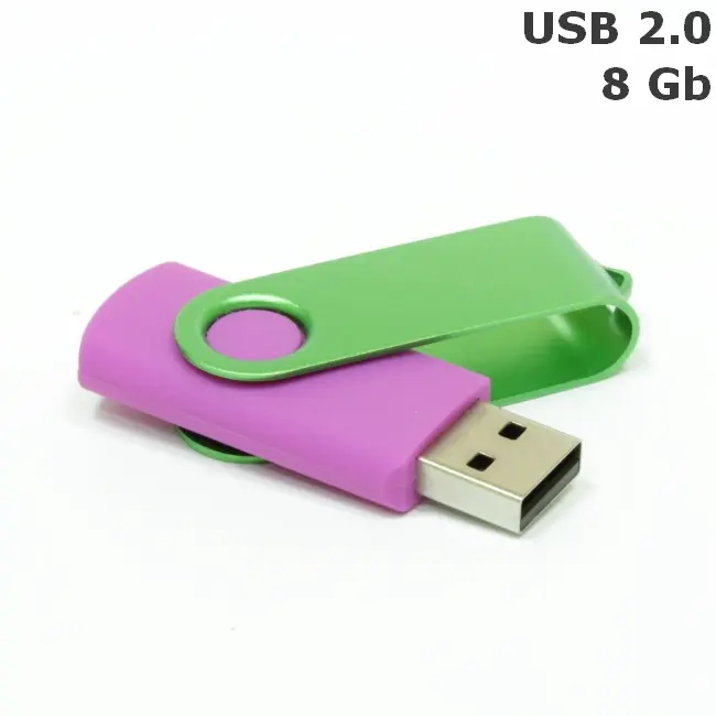 Флешка 'Twister' 8 Gb USB 2.0 Зеленый Фиолетовый 3673-38