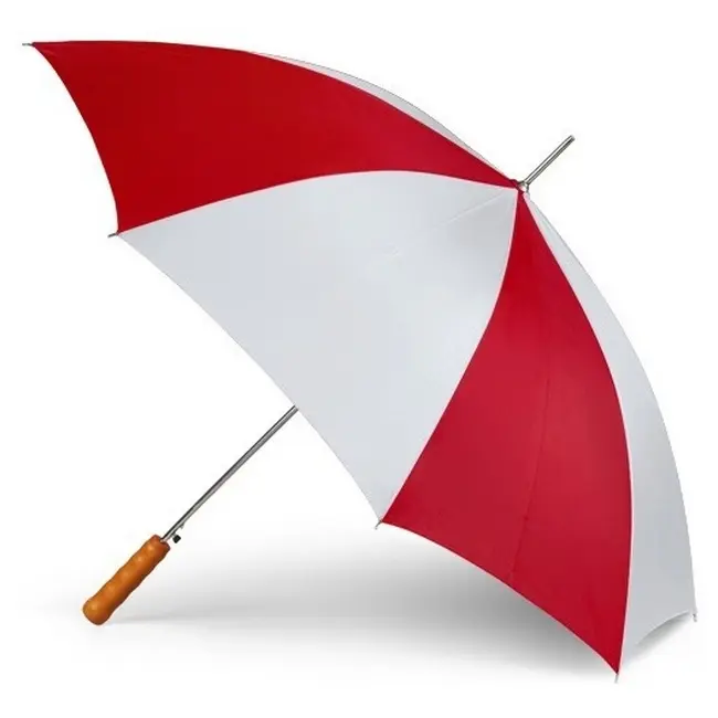 Зонт трость автоматический Белый Красный 1863-02