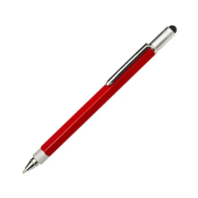 Ручка металева Multi-tool 5в1 Красный Серебристый 7077-01