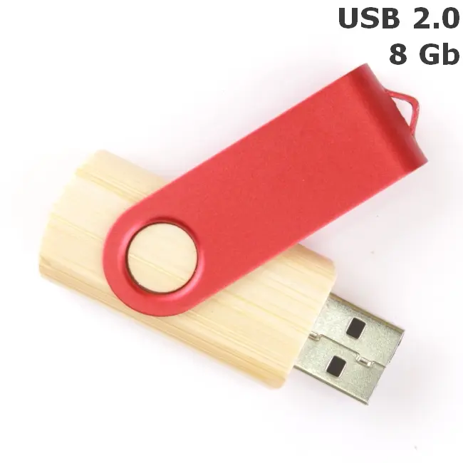 Флешка 'Twister' деревянная 8 Gb USB 2.0 Древесный Красный 3673-102
