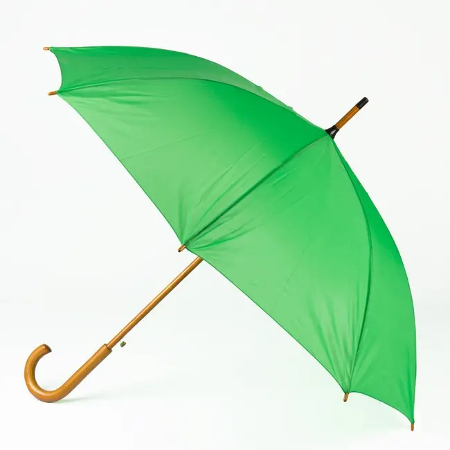 Зонт трость с деревянной ручкой Зеленый 3671-03