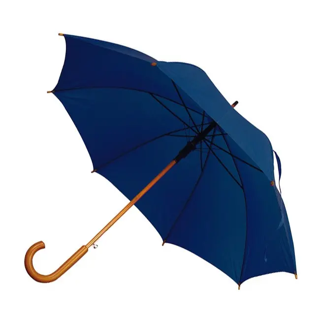 Зонт трость с деревянной ручкой Темно-синий 1719-11