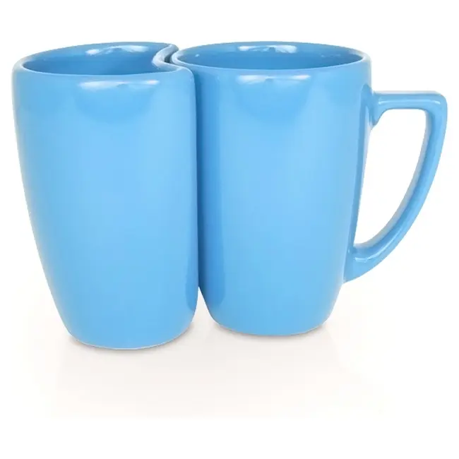 Набір з двох чашок Eden Plus керамічний 330 / 250 мл Голубой 1802-10