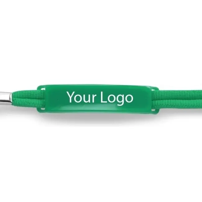 Шнурок с пластиковым шильдом Зеленый Серебристый 6543-03