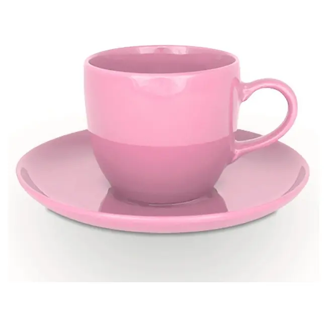 Чашка керамическая Punta S с блюдцем 180 мл Розовый 1805-13