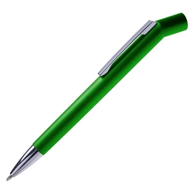 Ручка шариковая пластиковая глянцевая Зеленый Серебристый 8574-05