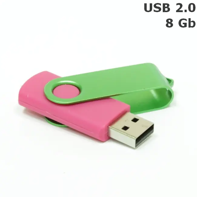 Флешка 'Twister' 8 Gb USB 2.0 Розовый Зеленый 3673-32