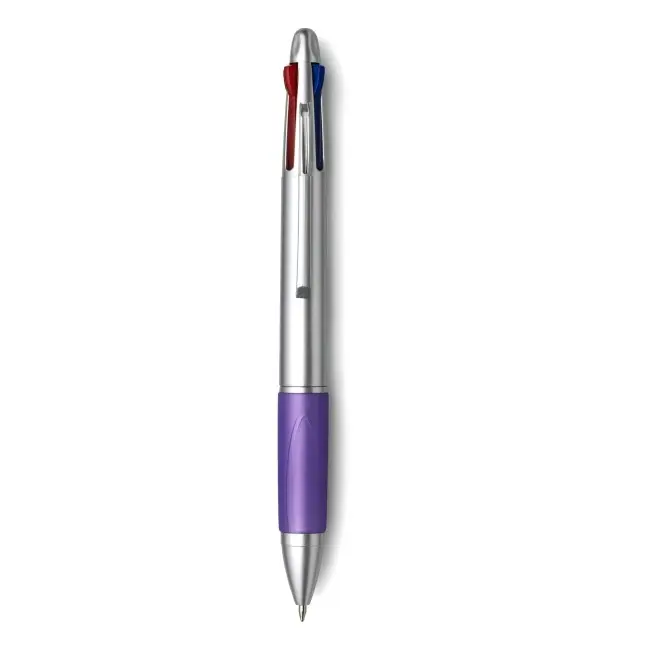 Ручка с 4 цветными стержнями Серебристый Фиолетовый 6429-04