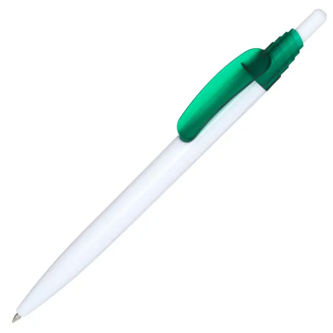 Ручка из глянцевого пластика Белый Зеленый 4124-06