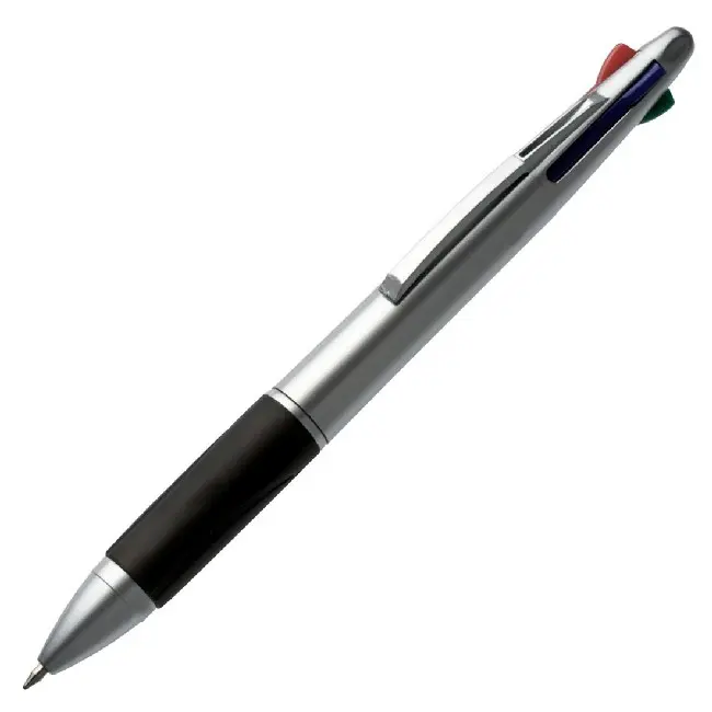 Ручка четырехцветная синий черный красный зеленый Серебристый Черный 4411-01