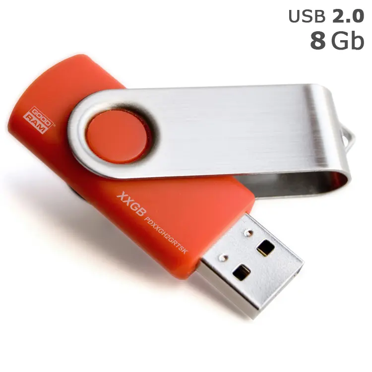 Флешка 'GoodRAM' 'Twister' под логотип 8 Gb USB 2.0 красная Серебристый Красный 4931-06