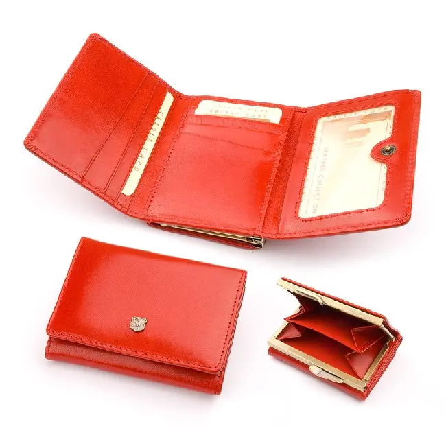 Бумажник женский кожанный с одним отделением Красный 5114-01