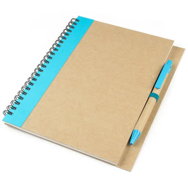 Блокнот A5 с ЭКО-ручкой с лентой голубой Древесный Голубой 6833-06