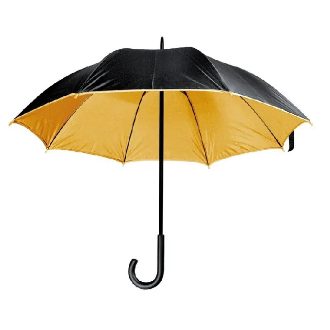 Зонтик трость двойной слой нейлона нижний оранжевый Черный Оранжевый 4352-04