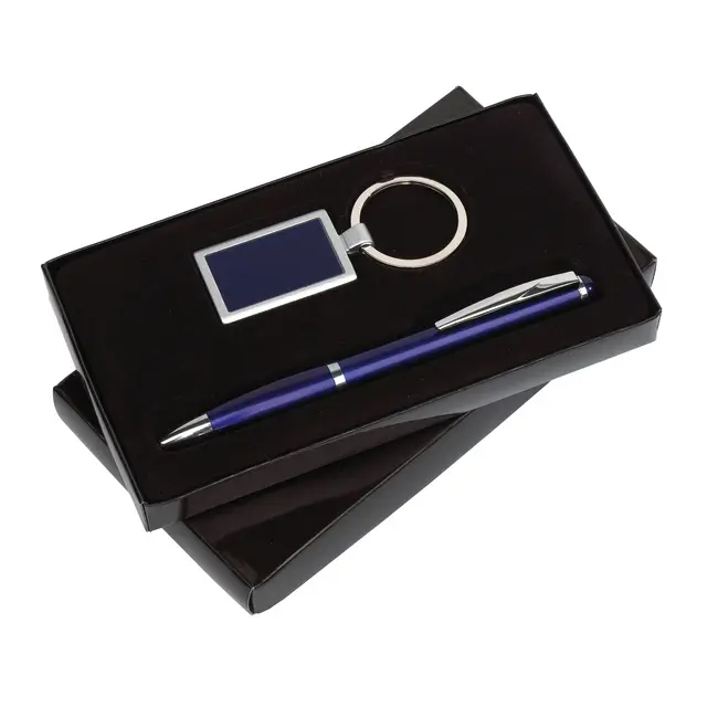 Набір подарунковий ручка брелок Серебристый Темно-синий 2767-01
