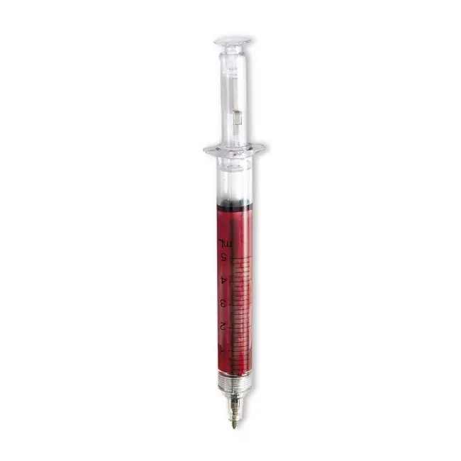 Ручка в форме шприца Белый Бордовый Прозрачный 6437-01