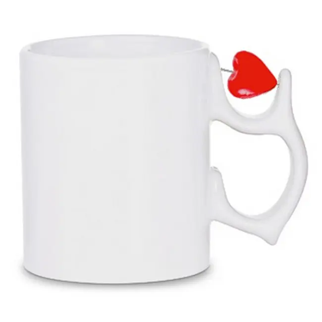 Чашка керамічна з сердечком 340 мл Красный Белый 5386-02