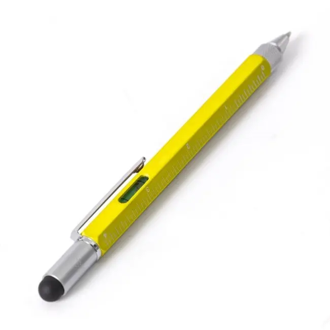 Ручка металлическая Multi-tool 5в1 Желтый Серебристый 7077-02