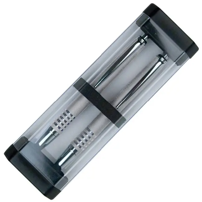 Письменный набор из ручки и автоматического карандаша Серебристый Серый 4717-03