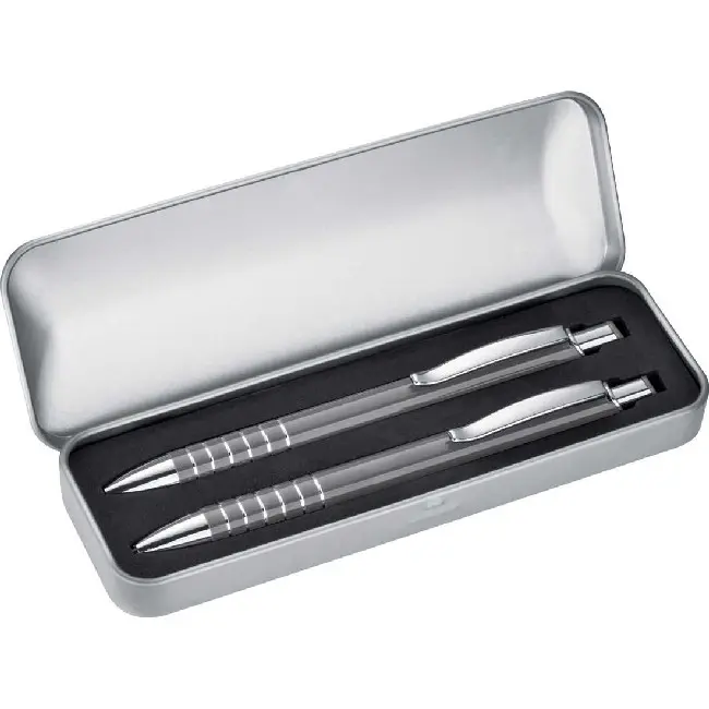 Письменный набор из ручки и карандаша в футляре Серый Серебристый 4995-06