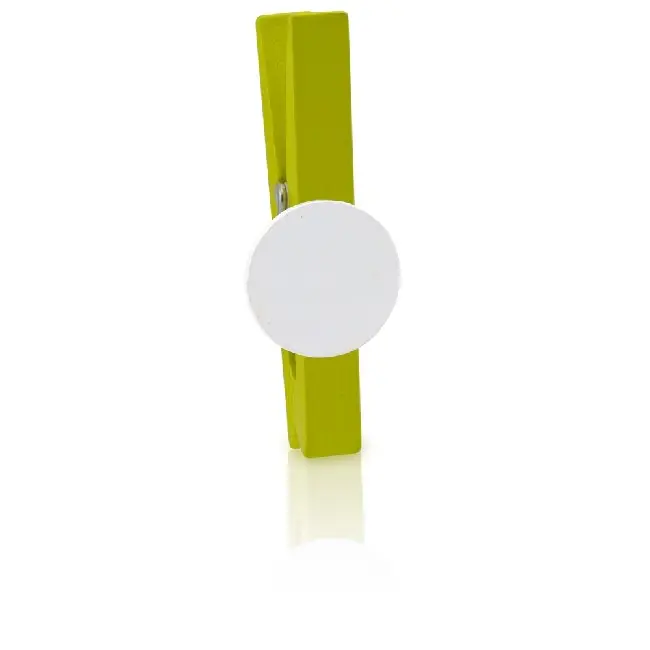 Прищіпка пластикова з колом для логотипу Белый Зеленый 6822-04