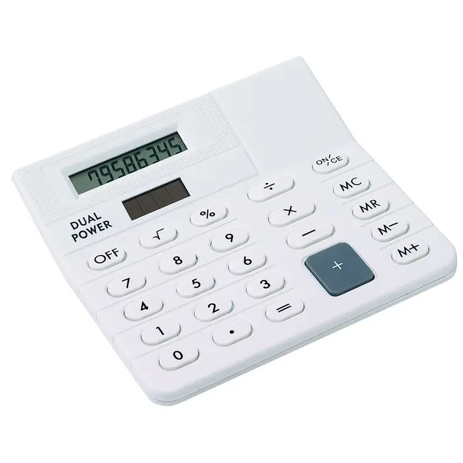 Калькулятор с солнечными элементами Белый 2855-02
