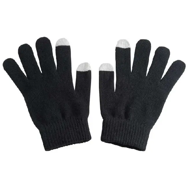 Перчатки акриловые с пальцами для сенсорных экранов Белый Черный 5308-01