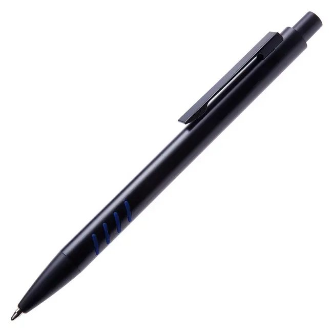 Ручка кулькова металева глянцева Черный Синий 8580-04
