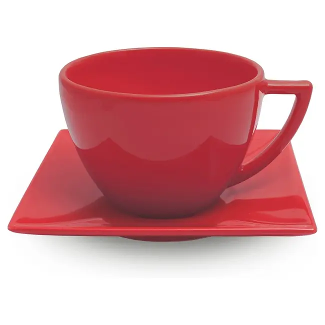 Чашка керамічна Peru S з блюдцем 520 мл Красный 1799-05
