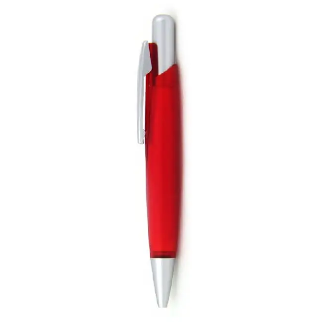 Ручка из полупрозрачного матового пластика Красный Серебристый 4450-02