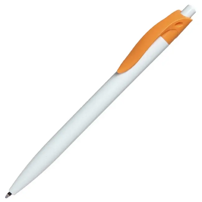 Ручка пластиковая пишет черным Оранжевый Белый 8267-08