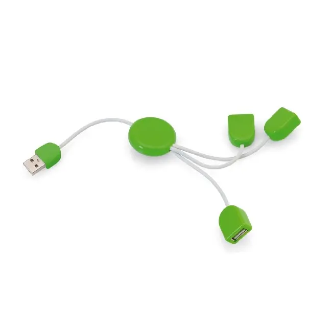 USB 2.0 хаб 3 порта Зеленый Белый 6811-04