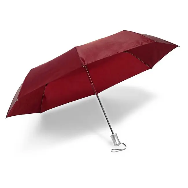 Зонт складной автомат Бордовый Серебристый 1483-02