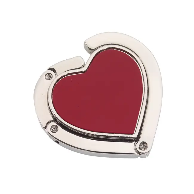 Гачок для сумки настільний Серце Красный Серебристый 2364-01