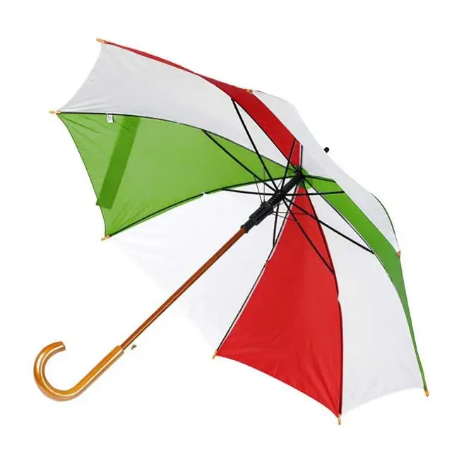 Зонт трость с деревянной ручкой Красный Зеленый Белый 1719-12