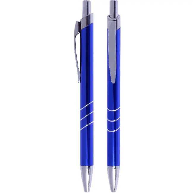 Ручка шариковая металлическая синяя Серебристый Синий 4752-01