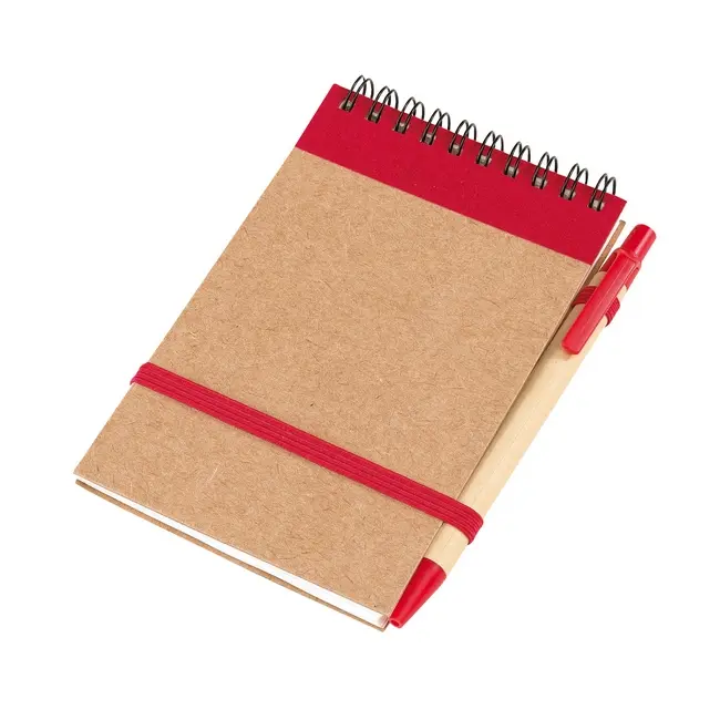 Блокнот з картонною ручкою Коричневый Красный 2829-03
