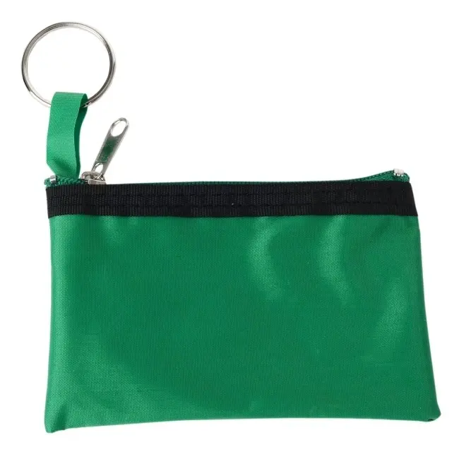 Ключница кошелек на молнии Черный Зеленый 6448-04
