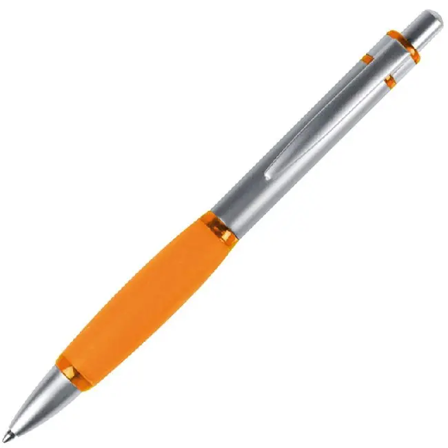 Ручка металева з гумовою вставкою Оранжевый Серебристый 4566-06