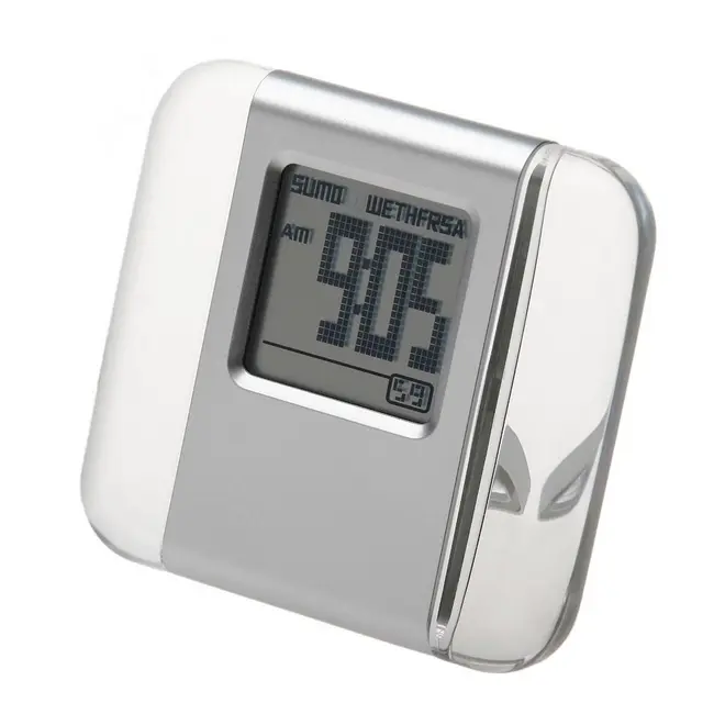 Часы настольные с будильником LCD Серебристый 1376-02