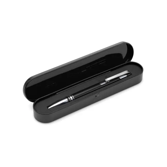 Ручка металическая в футляре Серебристый Черный 6416-03