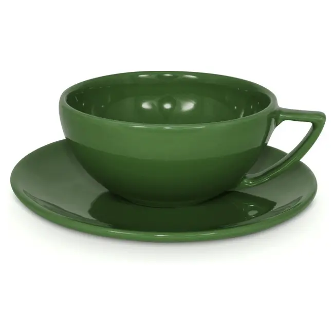 Чашка керамическая Rio S с блюдцем 280 мл Зеленый 1808-22
