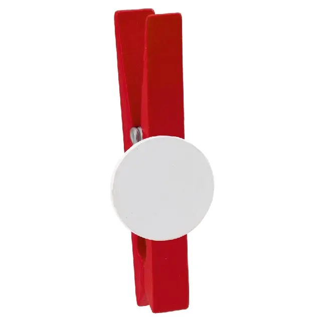 Прищіпка пластикова з колом для логотипу Белый Красный 6822-03