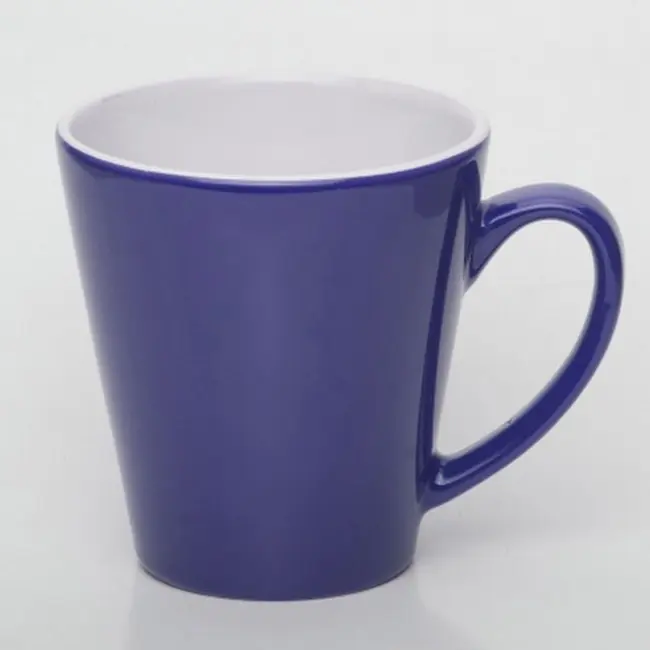 Чашка керамічна 350 мл Темно-синий Белый 5400-04