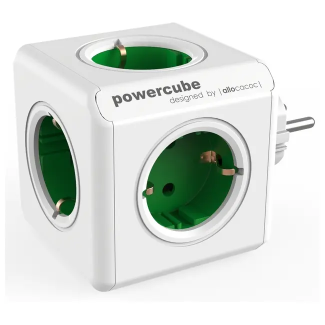 Мережевий розгалужувач PowerCube Original DE GREEN Зеленый Белый 1562-01