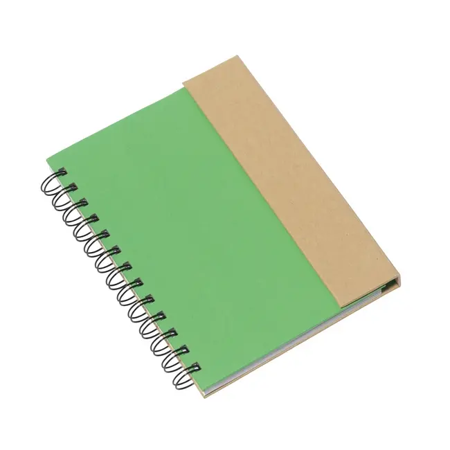 Блокнот со стикерами и картонной ручкой Зеленый Древесный 2844-04